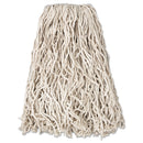 Rubbermaid Economy Cut-End Cotton Wet Mop Head, 20Oz, 1" Band, White, 12/Carton - RCPV117
