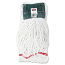 Rubbermaid Web Foot Shrinkless Looped-End Wet Mop Head, Cotton/Synthetic, Medium, White, 6/Carton - RCPA25206WHICT