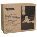 Cascades Select Beverage Napkins, 1 Ply, 8 1/2 X 8 1/2, White, 1000/Pk, 4000/Carton - CSDN010