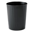 Safco Round Wastebasket, Steel, 23.5 Qt, Black - SAF9604BL