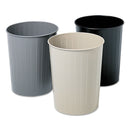 Safco Round Wastebasket, Steel, 23.5 Qt, Black - SAF9604BL