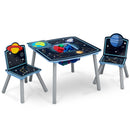 Kids Wood Table and Chair Set with Storage - Blue