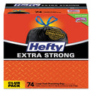 Hefty Ultra Strong Tall Kitchen And Trash Bags, 30 Gal, 1.1 Mil, 30" X 33", Black, 222/Carton - PCTE85274CT