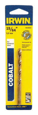 Irwin 15/64 in. X 3-7/8 in. L Cobalt Alloy Steel Drill Bit Straight Shank 1 pc, Pack of 3