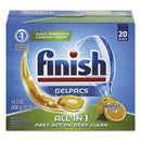 FINISH Dish Detergent Gelpacs, Orange Scent, 20 Gelpacs/Box, 8 Boxes/Carton - RAC76491CT