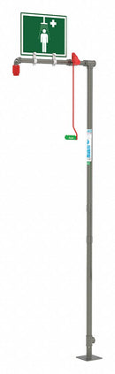 Hughes Emergency Shower, Floor Mount, Plastic, 2 3/4 in x 2 in Head Dia. - 18GGLV