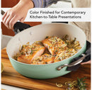 Hard Anodized Ceramic Nonstick Sauté Pan with Lid, 5 Quart - Pistachio