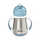 8oz Stainless Steel Straw Sippy Cup - Light Blue