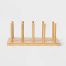 Wood 4 Slot Cutting Board/Pan Lid Organizer Yellow