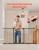 Adjustable Baby Gate Dog Gate - 60.6-63.3 Inches Wide, 30 Inches High, Black