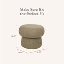 Mini Mushroom Pouf - latte teddy loop
