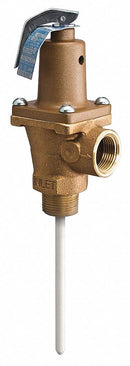 Watts Temperature and Pressure Relief Valve, 3,438,000 BtuH, 125 psi, 6 in Thermostat Length - 240X6-125-210-1"