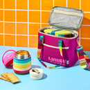 Rainbow Striped Insulated Stainless Steel Food Container