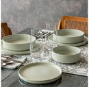 16pc Stackable Hand-Finished Stoneware Dinnerware Set - Semi-Matte Sage