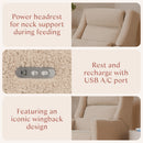 Kiwi Plus Power Glider Recliner with Power Headrest - Chai Shearling
