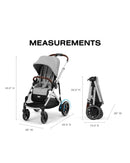 e-Gazelle S Full-Size Convertible Stroller - Stone Grey