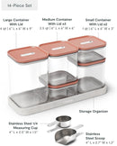 14-pc Glass Airtight Container Set - Perracotta