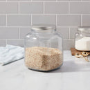128oz Clear Glass Food Storage Jar with Stainless Steel Lid
