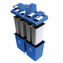 Rubbermaid (4) 23 gal Rectangular Recycling Station, Plastic, Blue - 1792372