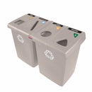 Rubbermaid (4) 23 gal Rectangular Recycling Station, Plastic, Brown - 1792374