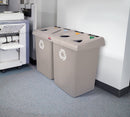 Rubbermaid (4) 23 gal Rectangular Recycling Station, Plastic, Brown - 1792374