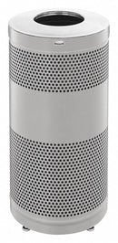 Rubbermaid 25 gal Round Trash Can, Metal, Silver - FGS3ETSMPLBK