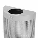 Rubbermaid 12 gal Half-Round Fire-Resistant Trash Can, Metal, Silver - FGSH12EPLSM