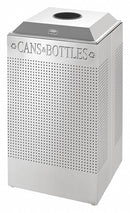 Rubbermaid 29 gal Square Recycling Can, Metal, Silver - FGDCR24CSM