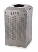 Rubbermaid 29 gal Square Trash Can, Metal, Silver - FGDCR24TSM