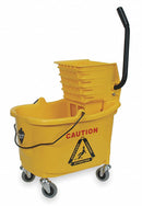 Tough Guy Yellow Plastic Mop Bucket and Wringer, 8-3/4 gal. - 2PYH4