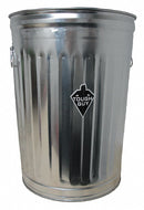 Tough Guy 20 gal Round Trash Can, Metal, Silver - 2PYX5
