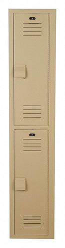 Bradley Beige Wardrobe Locker, (1) Wide, (2) Tier Openings: 2, 12 in W X 15 in D X 60 in H - LK1215602HV-202