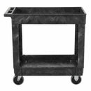Rubbermaid Utility Cart with Deep Lipped Plastic Shelves, 500 lb Load Capacity, Number of Shelves 2 - FG9T6600BLA