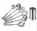 7-Piece Stainless Steel Kitchen Utensil Set With Holder – Durable, Modern Cooking Tools