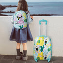 2 Pieces Kid's Luggage Set 12-Inch Backpack and 16-Inch Rolling Suitcase Travel - Flamingo