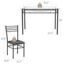 5 Pieces Dining Set With Tempered Glass Top Table and 4 Upholstered Chairs