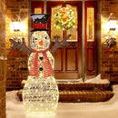 Indoor/Outdoor Christmas Lighted Snowman Decorations With Pre-Lit 80 Lights