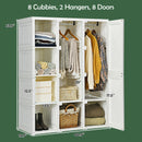 Foldable Closet Clothes Organizer With 8 Cubby Storage