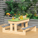 3-in-1 Outdoor Wooden Kids Water Sand Table With Play Boxes