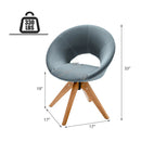 Swivel Accent Chair With Oversized Upholstered Seat for Home Office-Gray