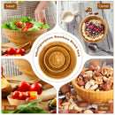 8 Pieces Bamboo Salad Bowl Set With Server Utensils-Natural