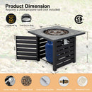 Square Propane Fire Pit Table With Lava Rocks and Rain Cover