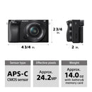 Sony Alpha a6100 Mirrorless Digital Camera with E-Mount 16-50mm Lens
