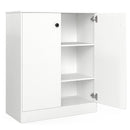 2 Door Storage Base Cabinet With 3-Tier Shelf-White