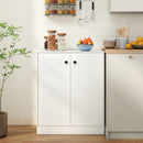 2 Door Storage Base Cabinet With 3-Tier Shelf-White
