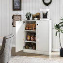 2 Door Storage Base Cabinet With 3-Tier Shelf-White