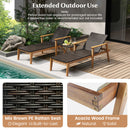 2 Piece Outdoor Chaise Lounge Chair Set Rattan Patio Chaise With Armrests