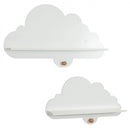 2 Pieces Floating Cloud Shelves Wall Mounted Storage Display Rack-White