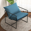 2 Pieces Sling Accent Chair Leisure Chair With Weatherproof Seat Fabric Indoor Outdoor-Navy