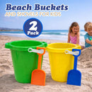 6 Pack Beach Buckets With Shovels – 7.5" Sand Pails & Shovels